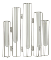 Metal Foldable Vase with Clear Glass Tubes