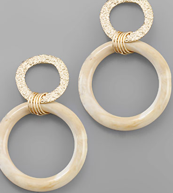 Ivory Acrylic Dangle Earrings
