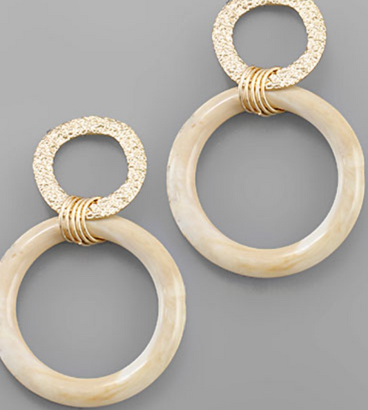 Ivory Acrylic Dangle Earrings