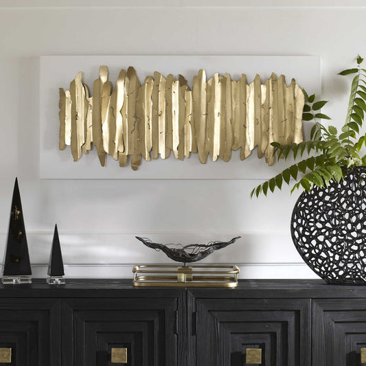 Lev Metal Wall Decor - Gold on White or Silver