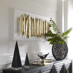 Lev Metal Wall Decor - Gold on White or Silver
