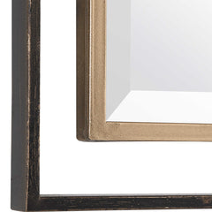 Carrizo Two-Tone Mirror in Rustic Bronze and Antique Gold