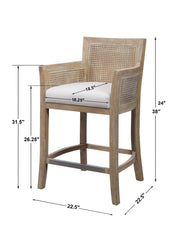 Encore Counter Stool in Gray or Natural Performance Fabric