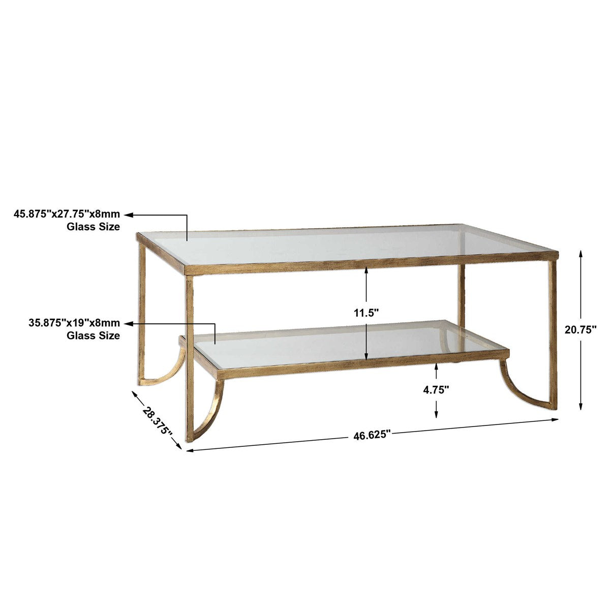 Katina Coffee Table in Antique Gold