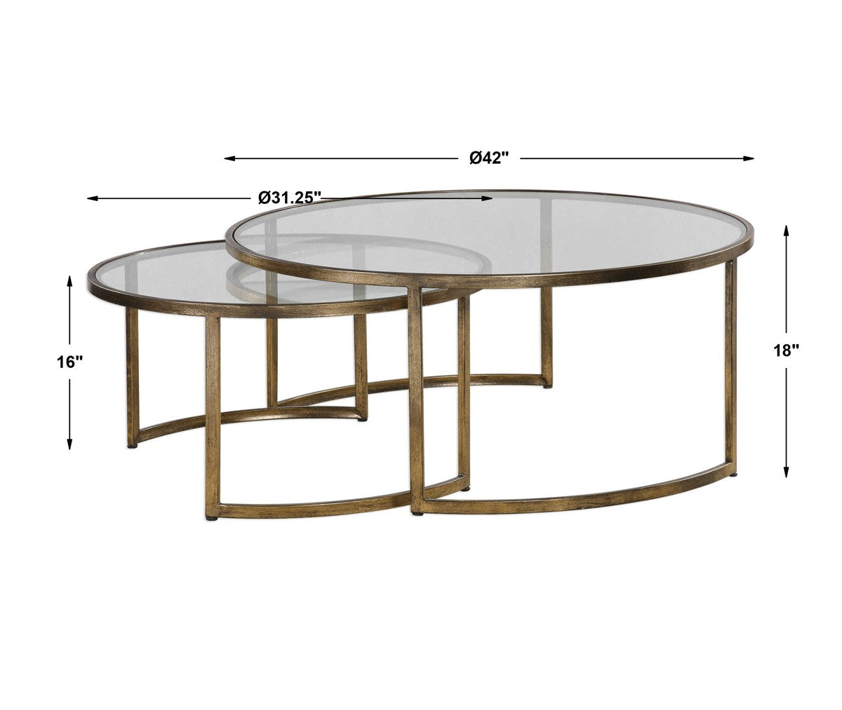 Rhea Nesting Tables - Gold or Black