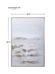 Open Plain Hand Painted Framed Canvas Artwork 42" x 62"