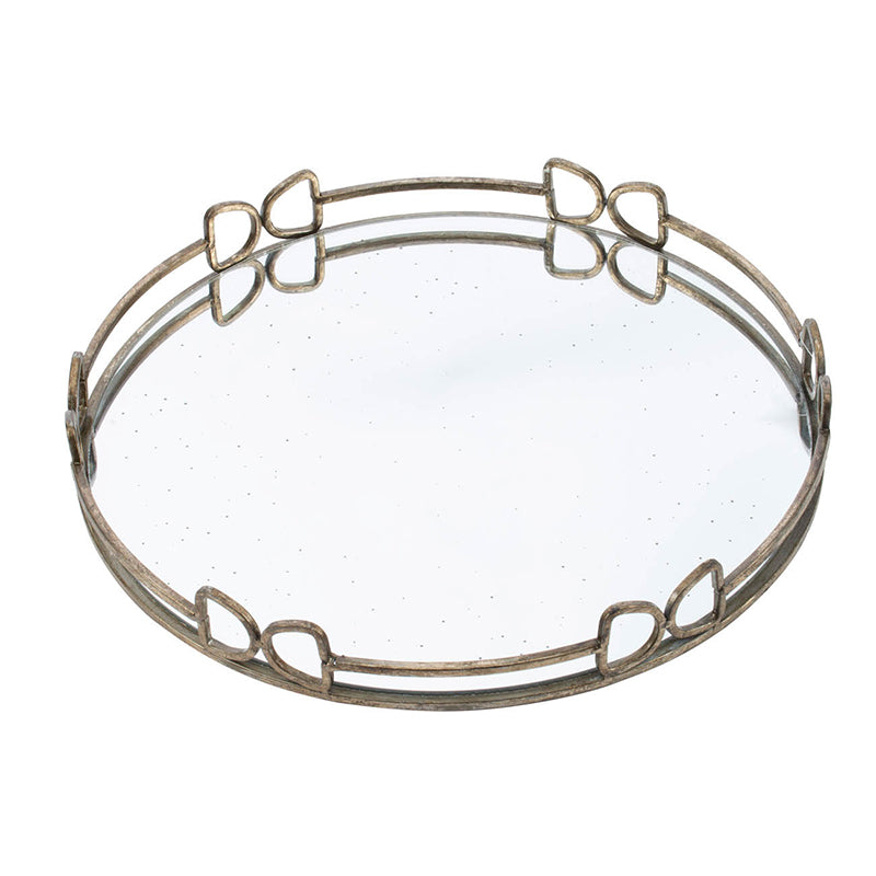 Valentina Silver Round Mirror Tray
