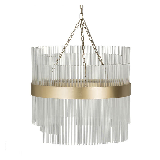 Glass and Brass Chandelier
