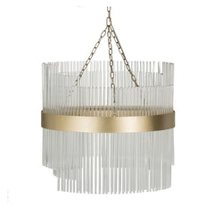 Glass and Brass Chandelier