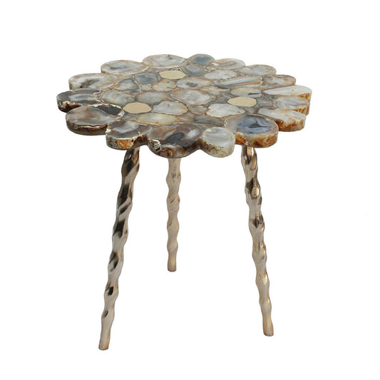 Gold Agate Brass Side Table