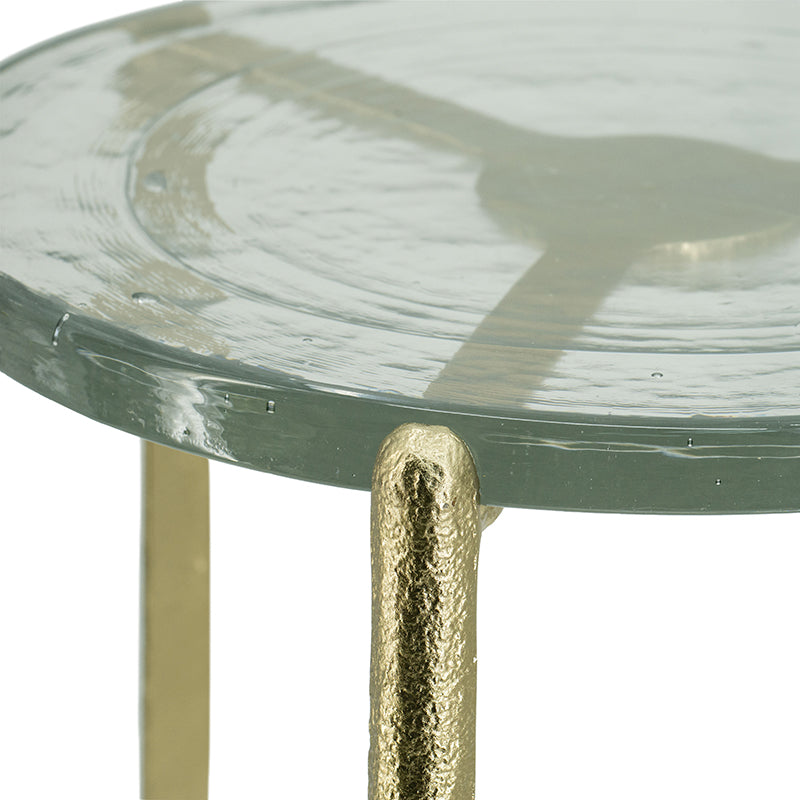 Glass Top Round End Table