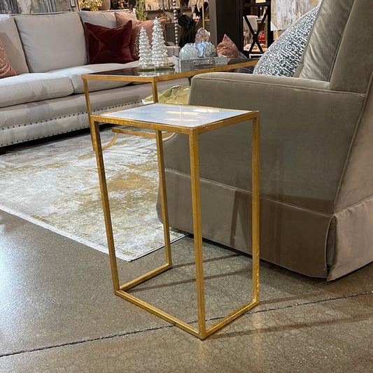 Loyola Aged Gold & Marble Topped Table