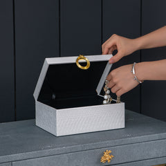 Oscar Faux Snakeskin Decorative Box