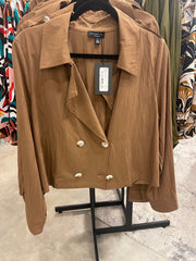 Cocoa Brown Cropped Jacket