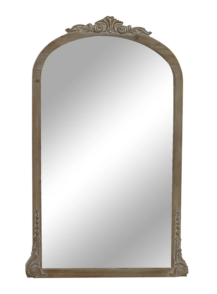 Kallie 1 Arched Wooden Wall Mirror