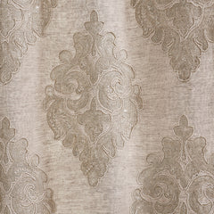 Empress Linen Cotton Damask Curtain Panel (1) - Natural