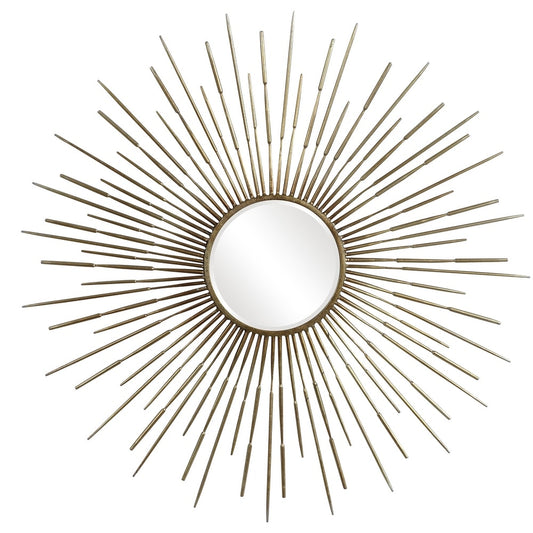 47” Golden Rays Round Mirror