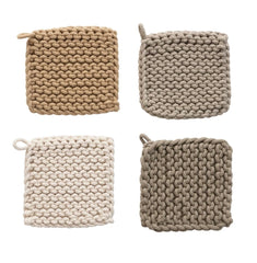 Cotton Crocheted Potholders (4 Colors)