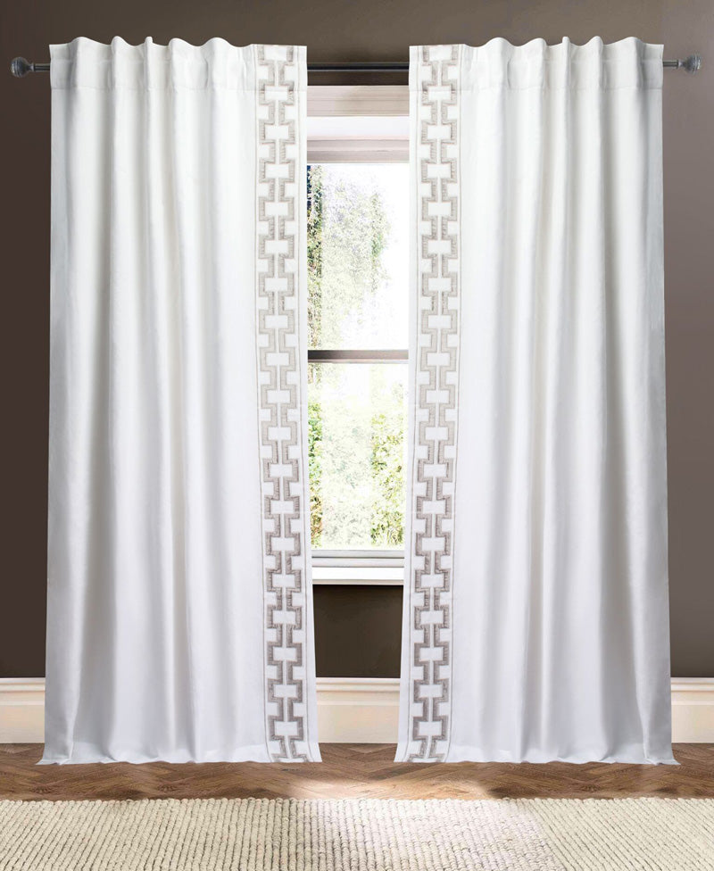 Legacy White Curtain Panel Pair (2) - Linen Cotton Blend