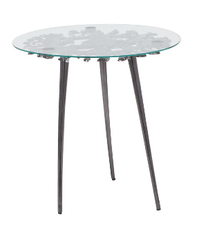 Aluminum Modern Table with Glass Top