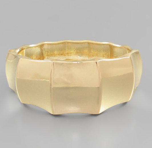 Gold Bamboo Hinge Bracelet