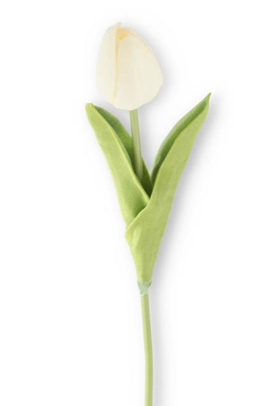 White Real Touch Tulip Stem