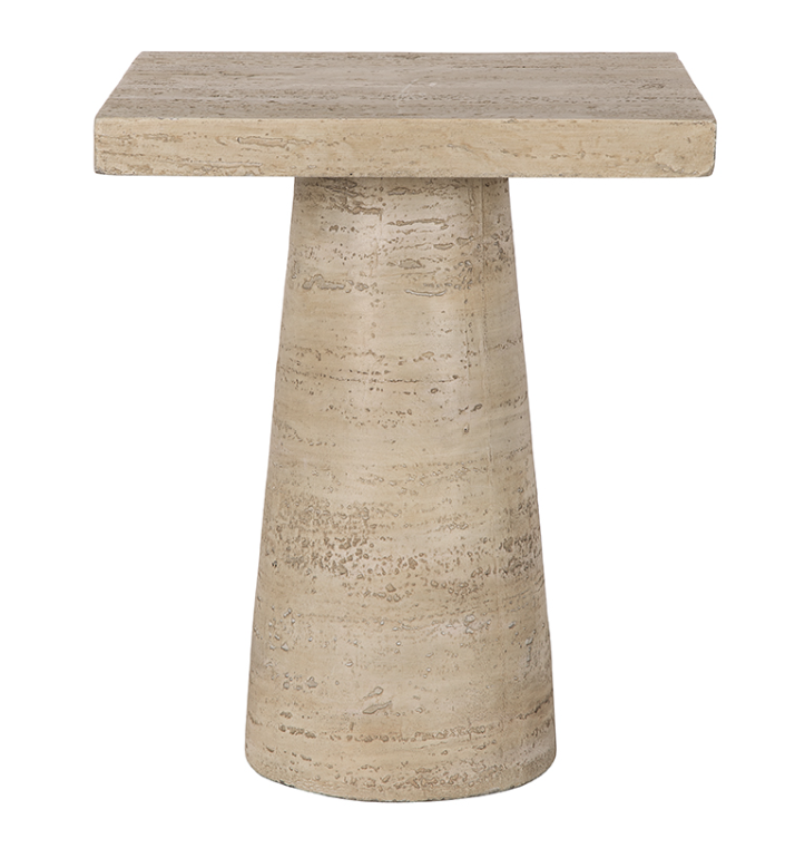 Cream Cement Side Table