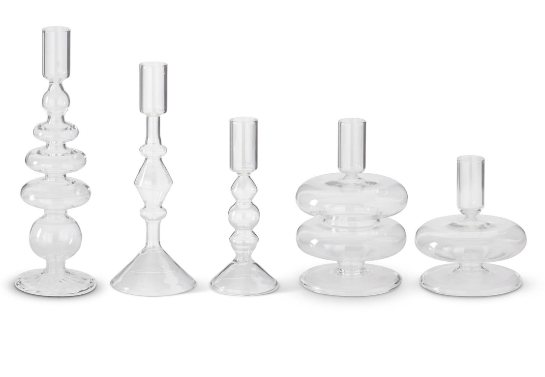 Handmade Glass Modern Taper Candleholders