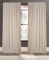 Skyline Linen Blend Curtains Drapes Panels Pair (2)