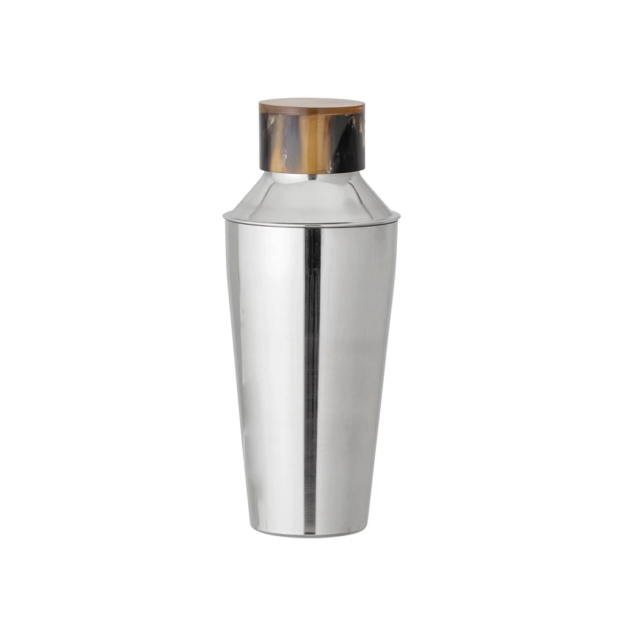 COCKTAIL SHAKER WITH HORN TOP SILVER