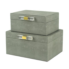 Gray Faux Leather Boxes