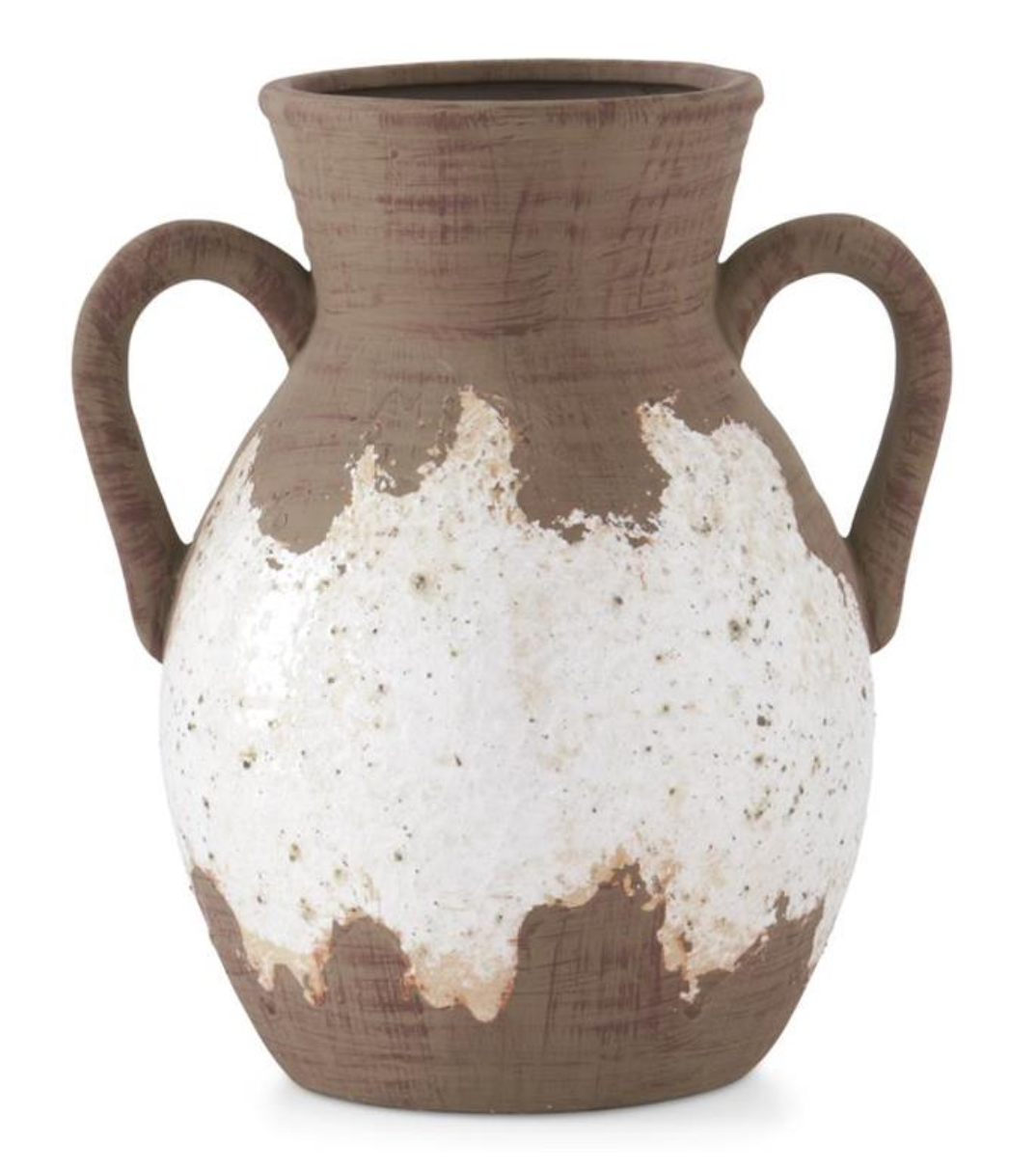 Taupe & White Ceramic Vases