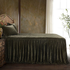 Stella Faux Silk Velvet Bedspread Set