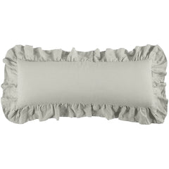Washed Linen Ruffled Lumbar Pillow