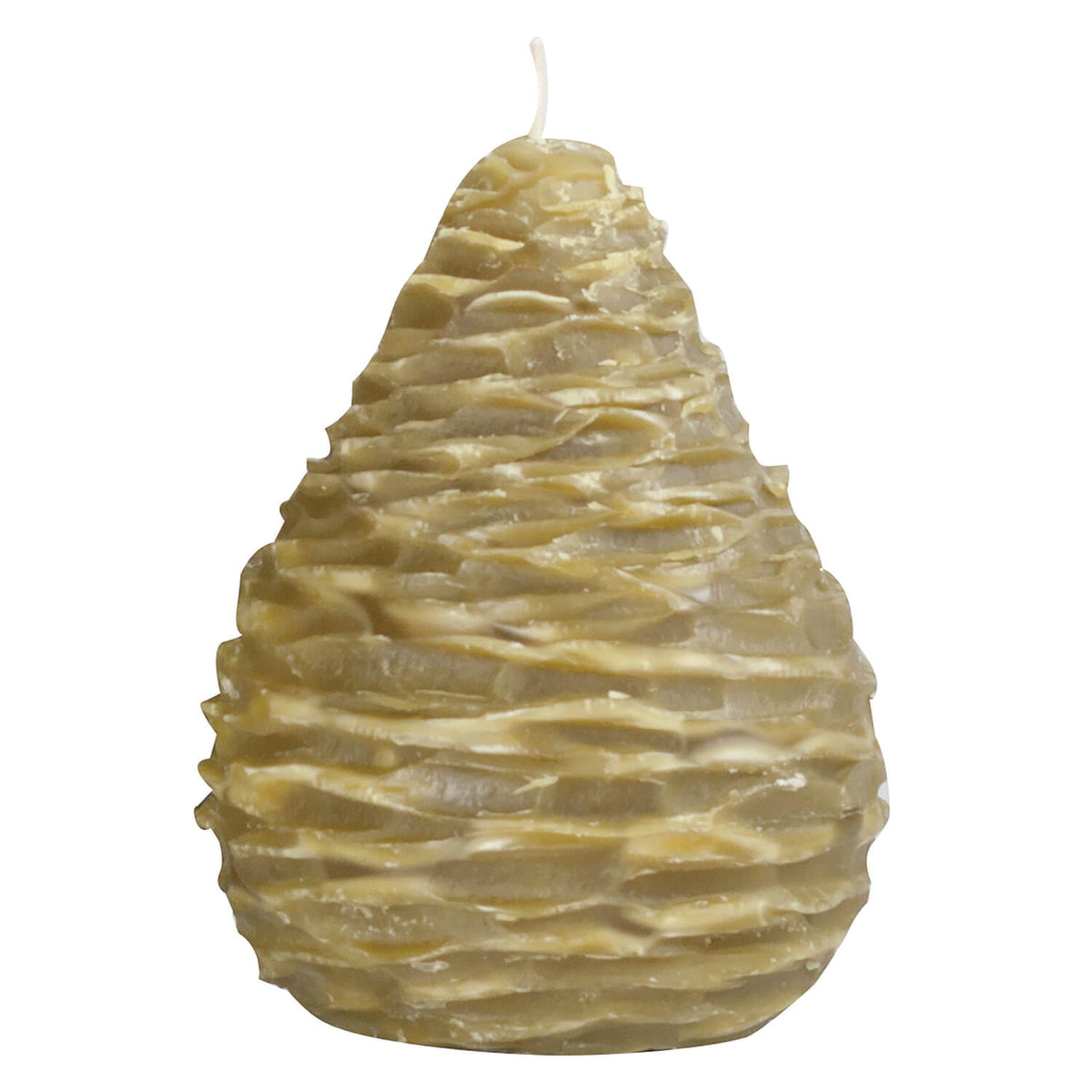 Pine Cone/Pear Shaped Candle- Moss 4"