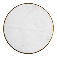 Clara Accent Table in Brushed Gold with Marble