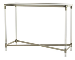 Metal Console Table w/ Mirrored Top and Acrylic Legs