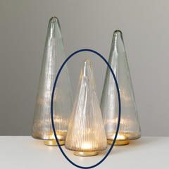 LED Etched Glass Cone Trees