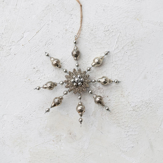 7" Silver Mercury Snowflake Ornament
